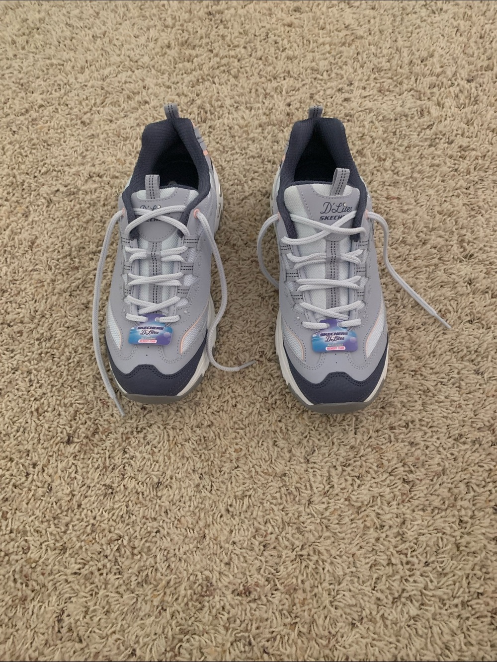 Skechers Women's Gray and Navy Athletic Sneakers